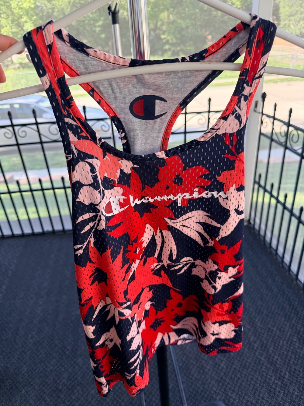 Champion Floral Racerback Tank - Navy, Red & Pink